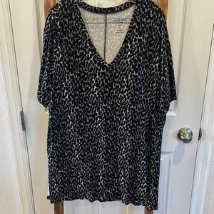 Torrid Black and White Animal Print Blouse